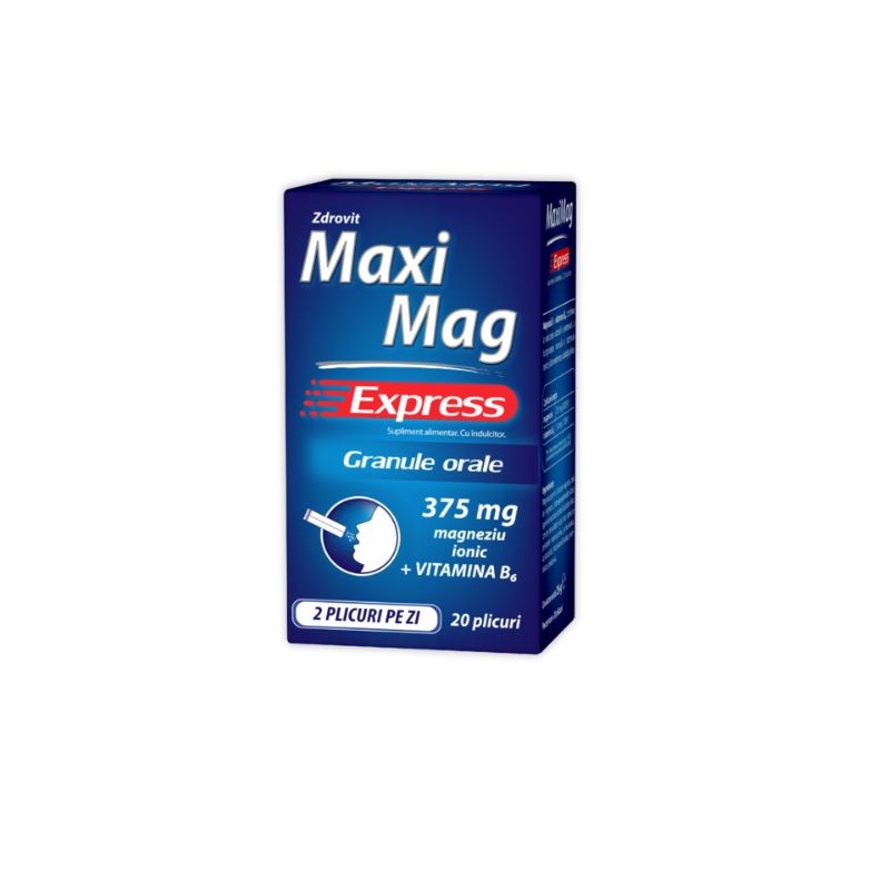 Zdrovit MaxiMag express 375 mg, Magneziu + B6, 20 plicuri