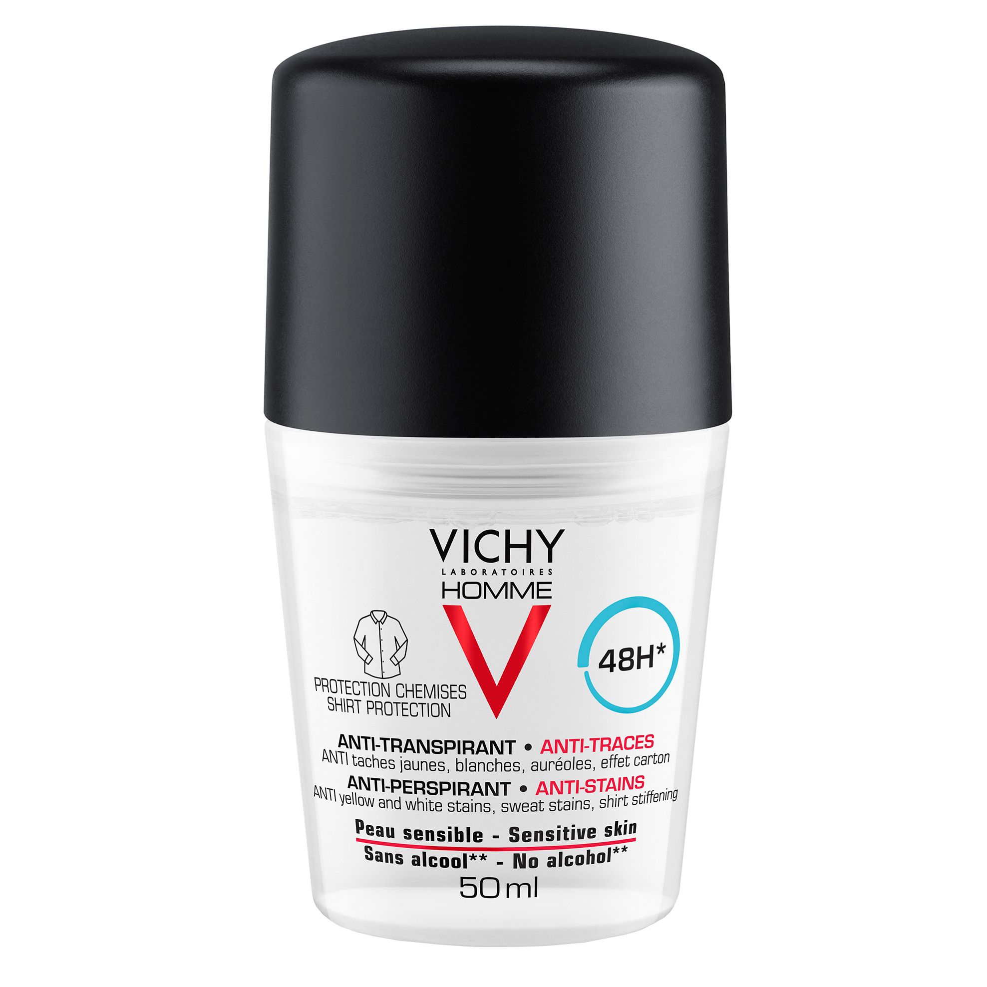 Vichy DEO 48H anti trace barbati, 50 ml